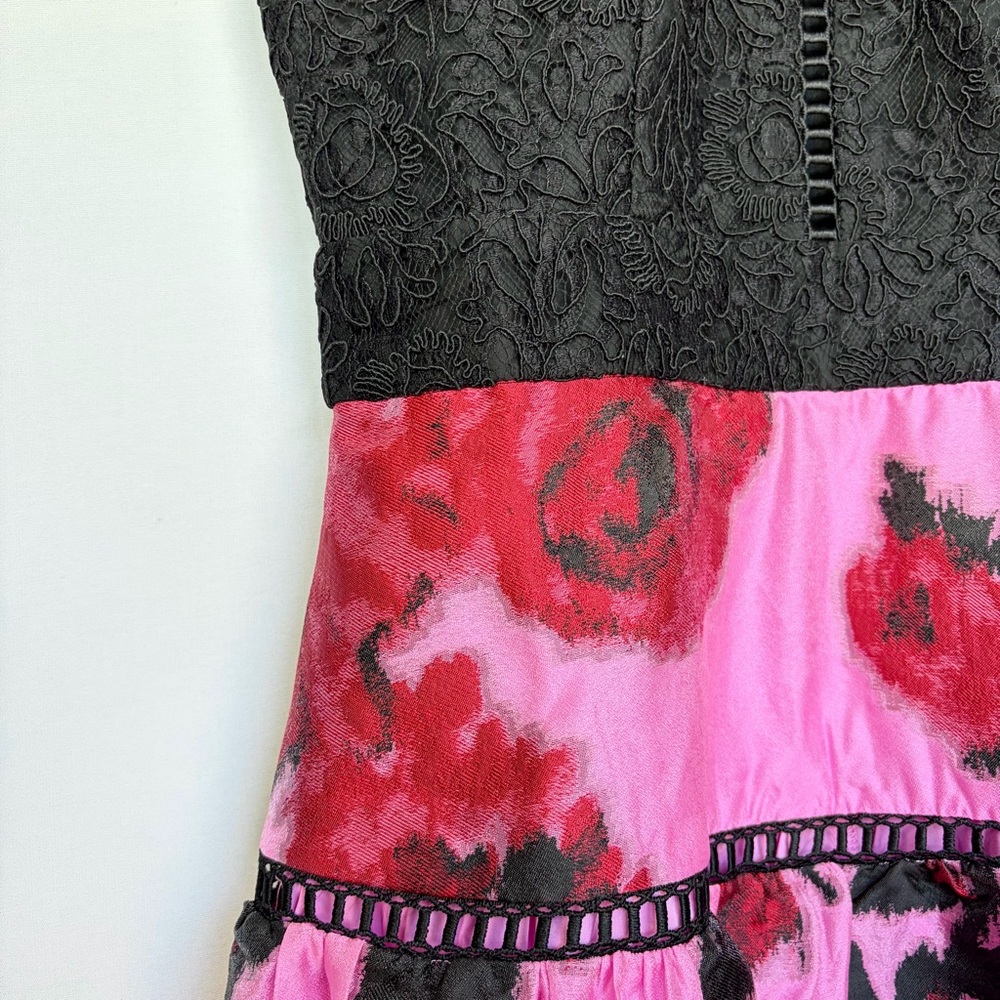 Tuckernuck Jacquard Joss Midi Dress Sz M Cerise Begonia Blossom Eyelet Lace NWT - Picture 12 of 16
